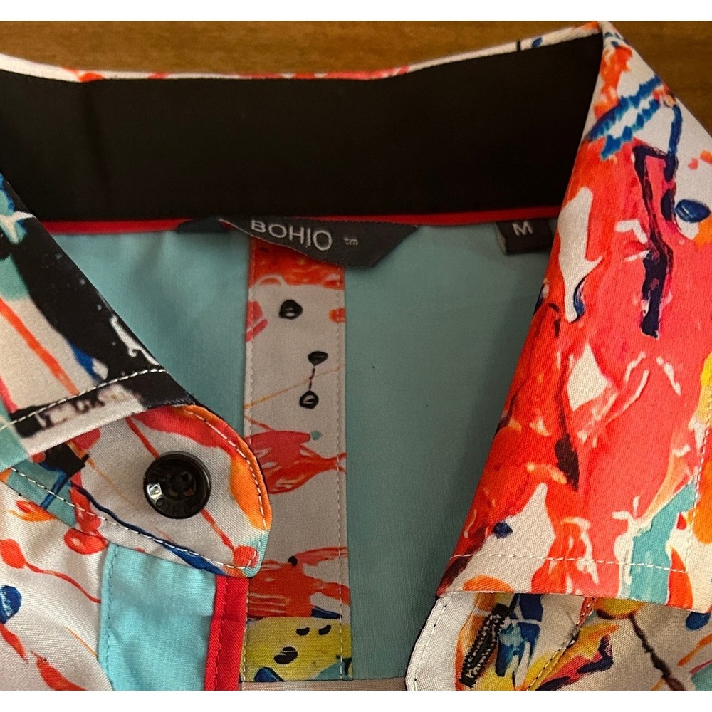 Bohio Breeze Abstract Print Button Down Shirt NWT